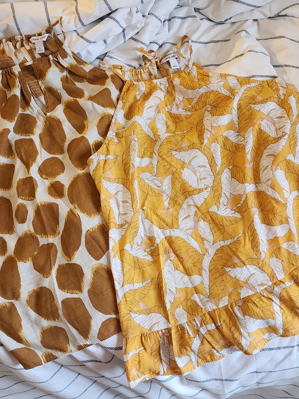 Two Nine West Printed High Neck Tops